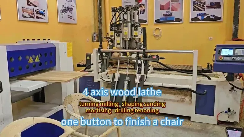 Torno CNC para madera de 4 ejes