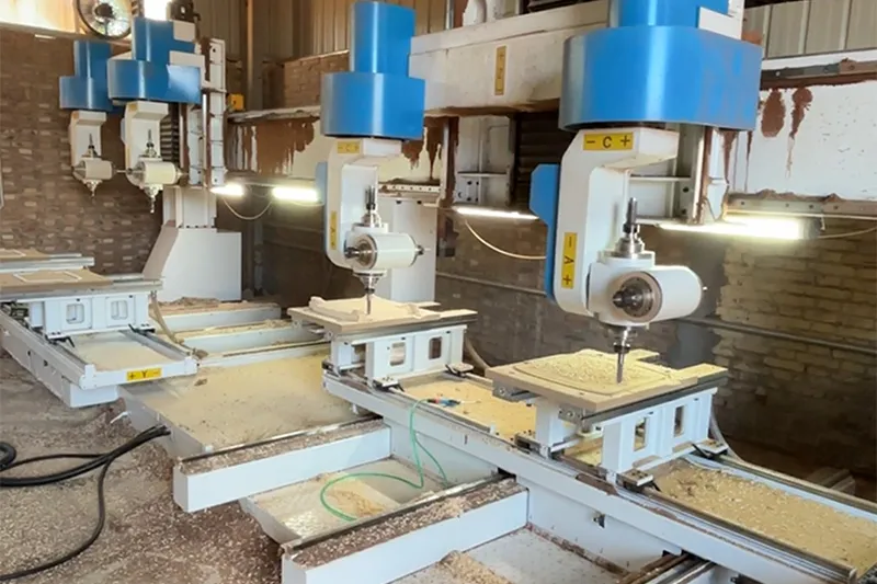 Centro de mecanizado CNC de 5 ejes, de doble canal, con 4 cabezales